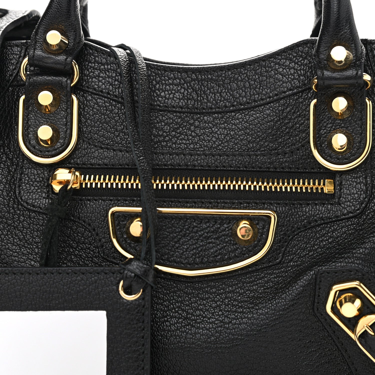 Balenciaga Chevre Gold Metallic Edge Hardware Mini City Black 9 of 11