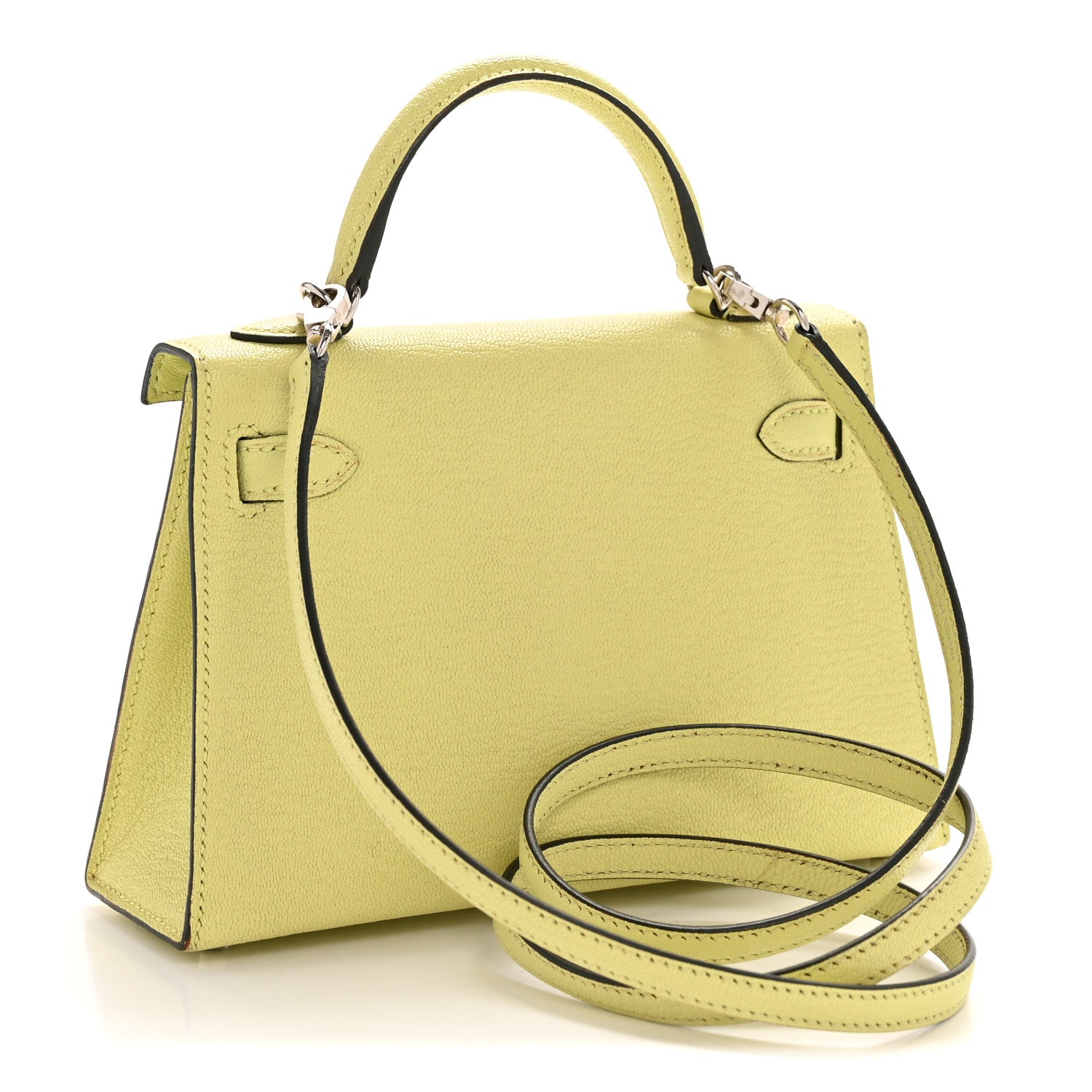 Hermes Chevre Mysore Mini Kelly Sellier 20 Jaune Bourgeon 3 of 14
