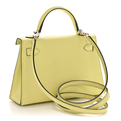 Hermes Chevre Mysore Mini Kelly Sellier 20 Jaune Bourgeon 3 of 14