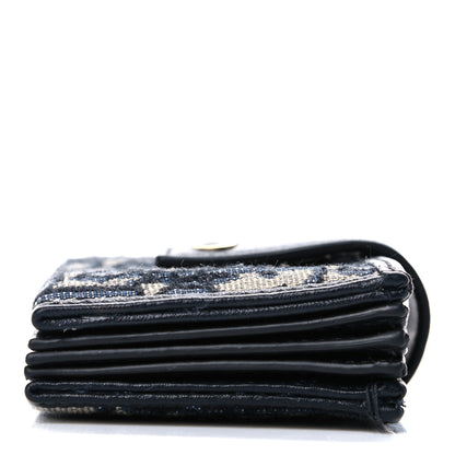 Christian Dior Oblique 30 Montaigne Gusseted 5 Card Holder Blue 8 of 12