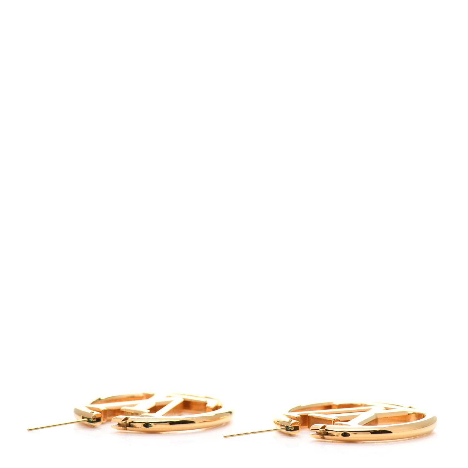 Louis Vuitton Metal Louise Hoop Earrings Gold 3 of 5