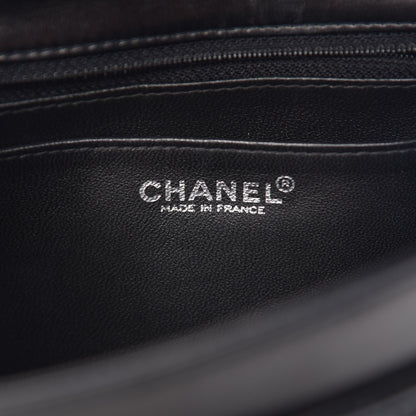 Chanel Lambskin Patent Chocolate Bar Flap Black White 7 of 10