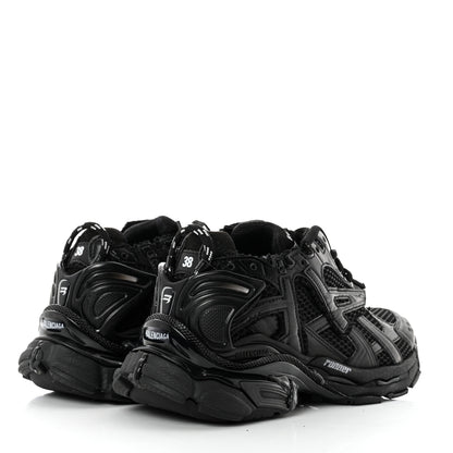 Balenciaga Mesh Rubber Monocolor Womens Runner Sneakers 38 Black 4 of 9