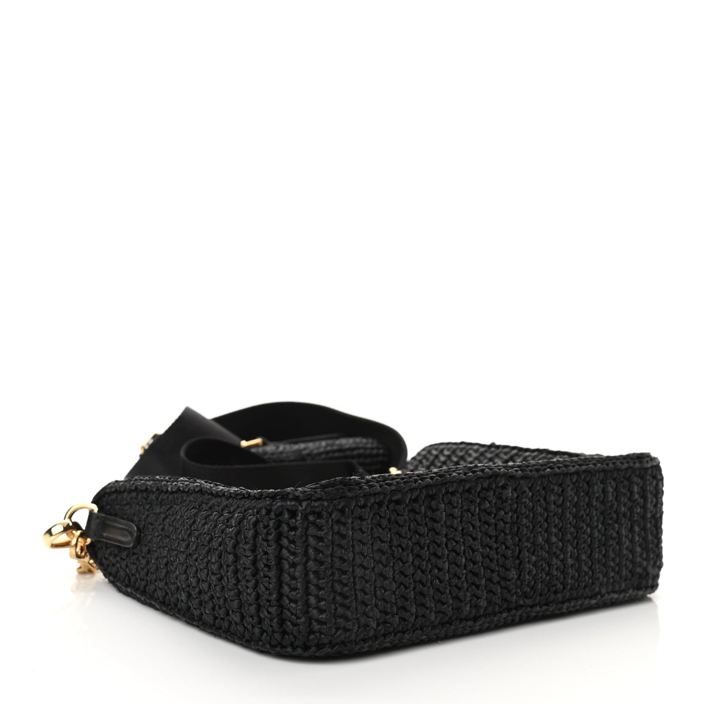 Yarn Raffia Effect Crochet Re-Edition 2005 Shoulder Bag Black