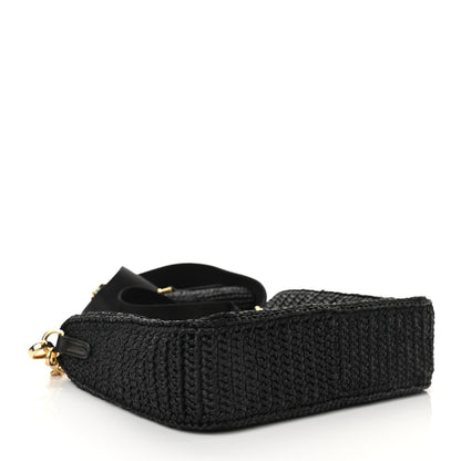 Prada Yarn Raffia Effect Crochet Re-Edition 2005 Shoulder Bag Black 4 of 10