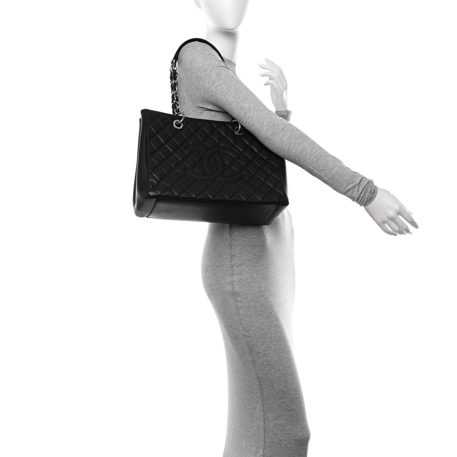 Chanel Caviar Quilted Grand Shopping Tote GST Black 2 of 10