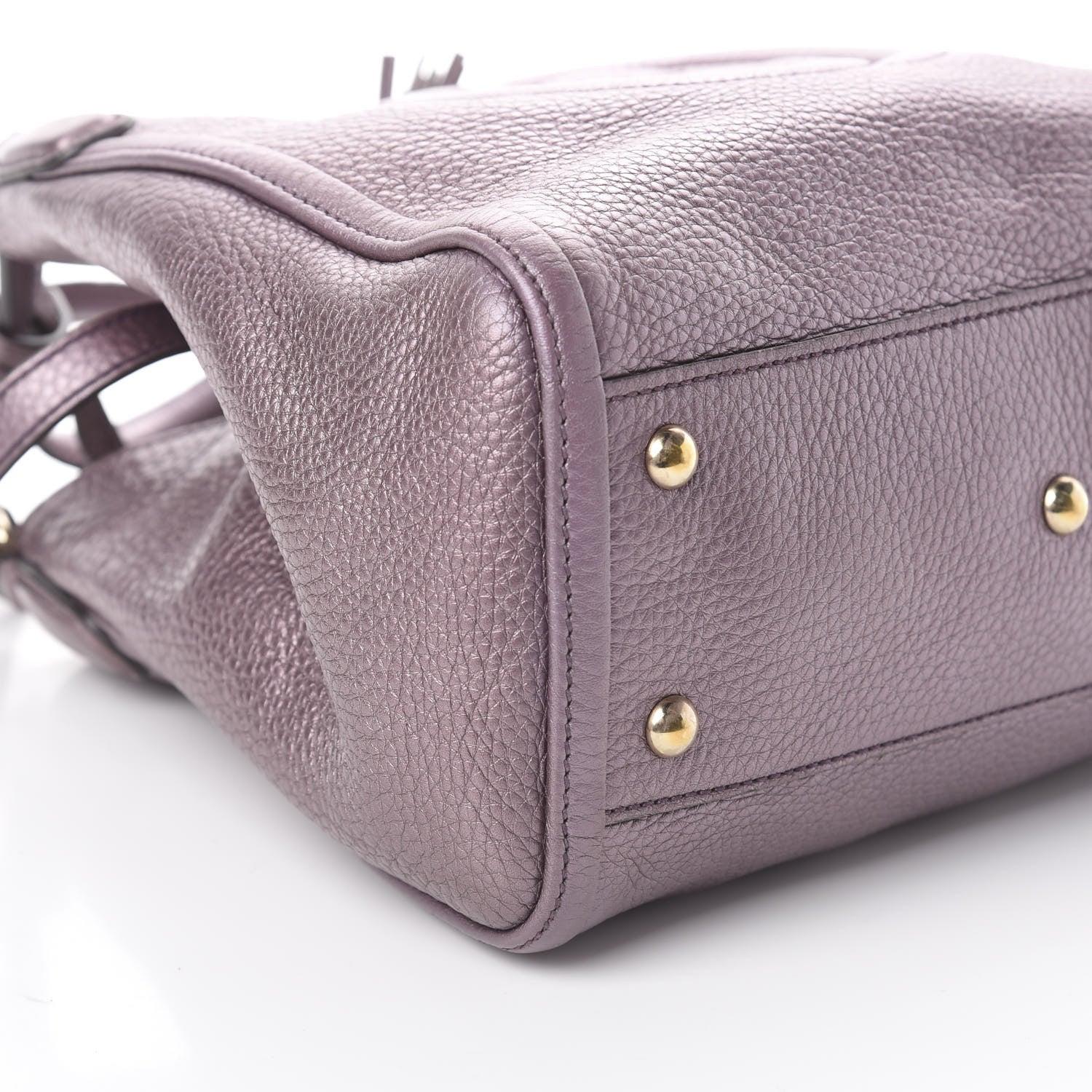 Gucci Metallic Pebbled Calfskin Small Soho Shoulder Bag Purple 5 of 8