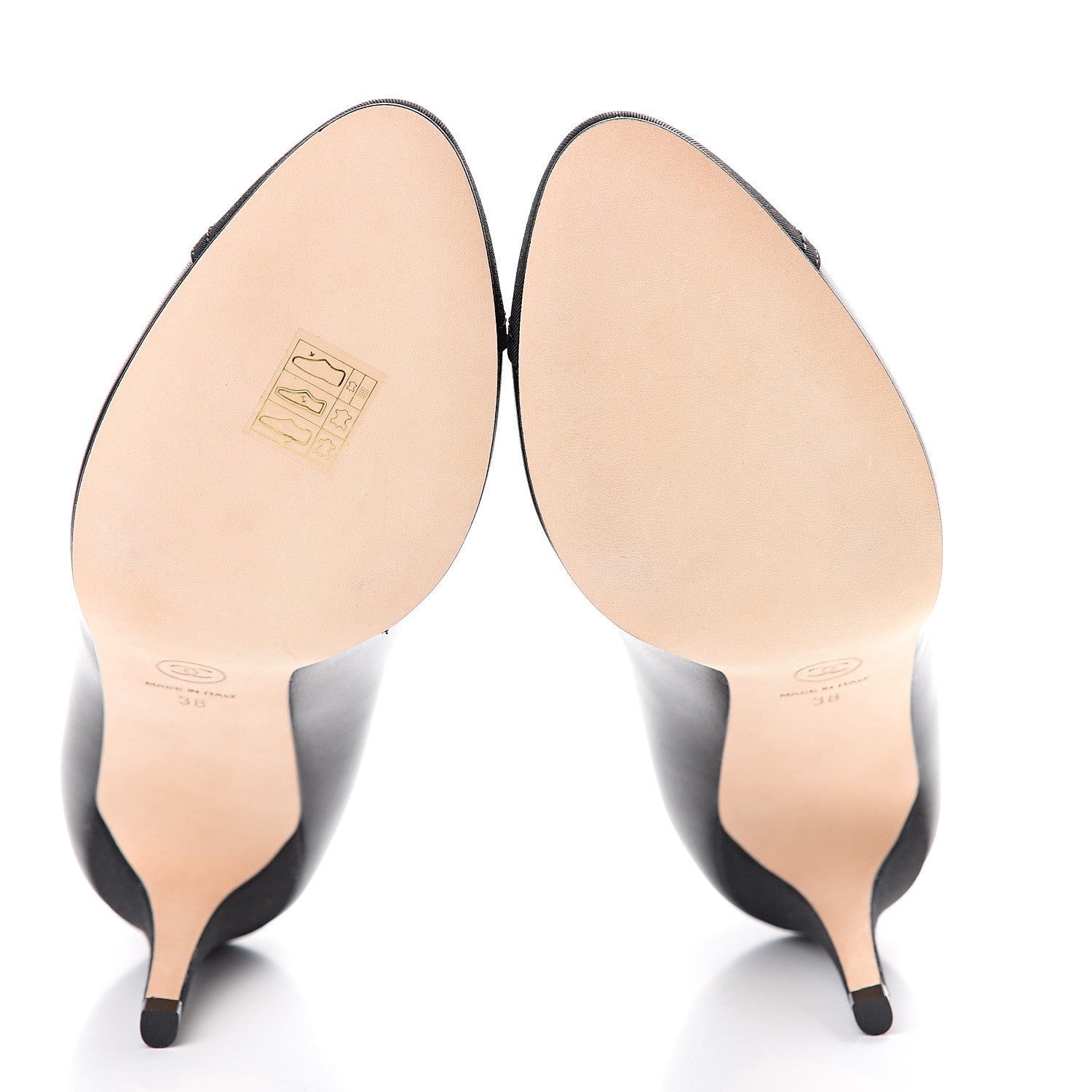 Chanel Lambskin Grosgrain Cap Toe CC Pumps 38 Black 5 of 8
