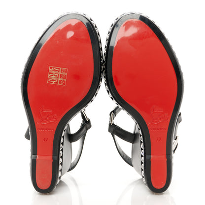 Christian Louboutin Nappa Crystal Pyrastrass 110 Wedge Sandals 37 Black 6 of 10