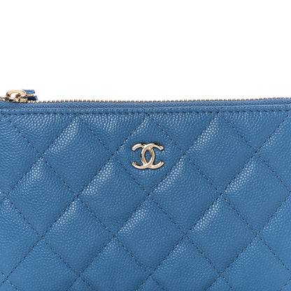 Chanel Caviar Quilted Small Cosmetic Case Blue 8 of 11