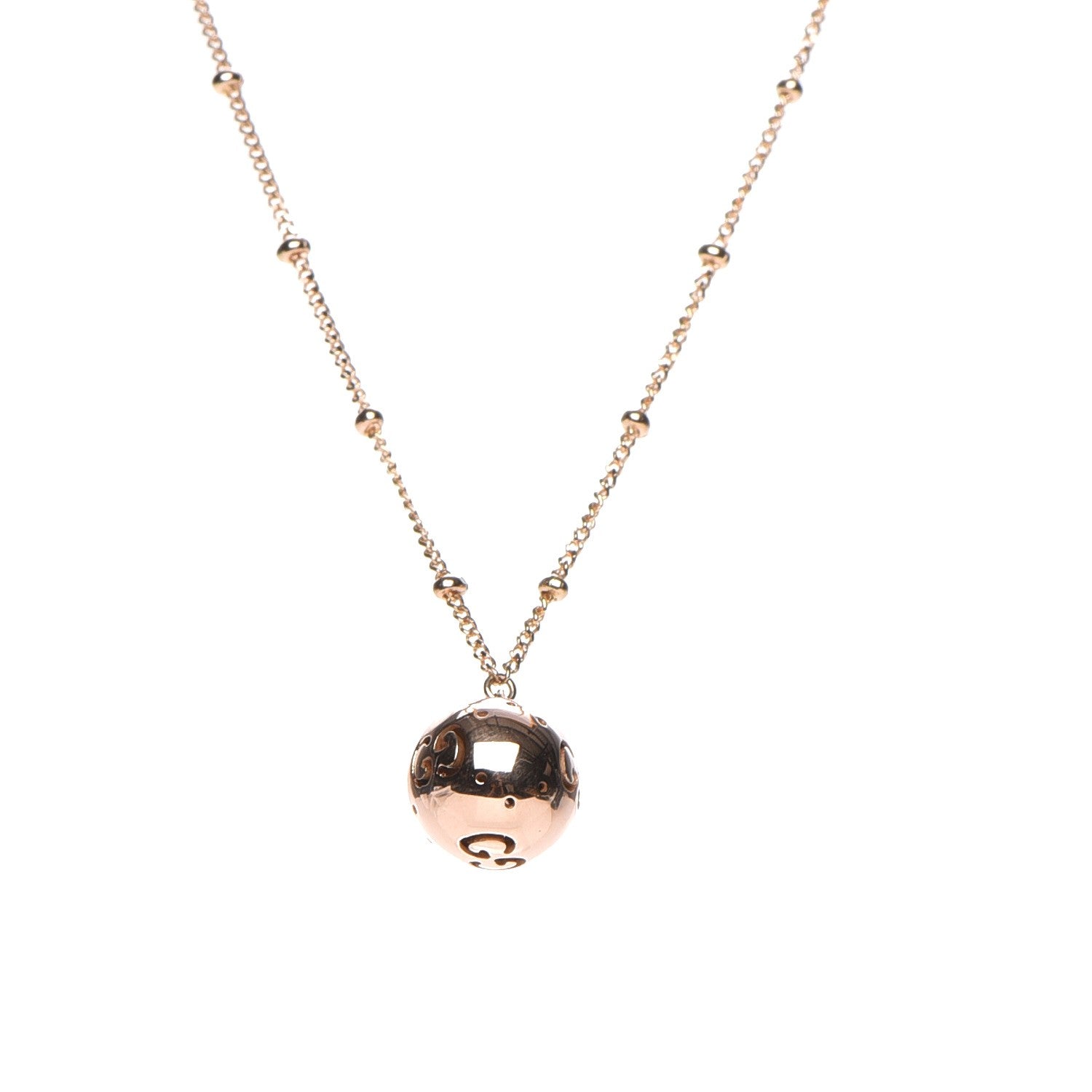 Gucci 18K Rose Gold Guccissima Pedant Necklace 4 of 5