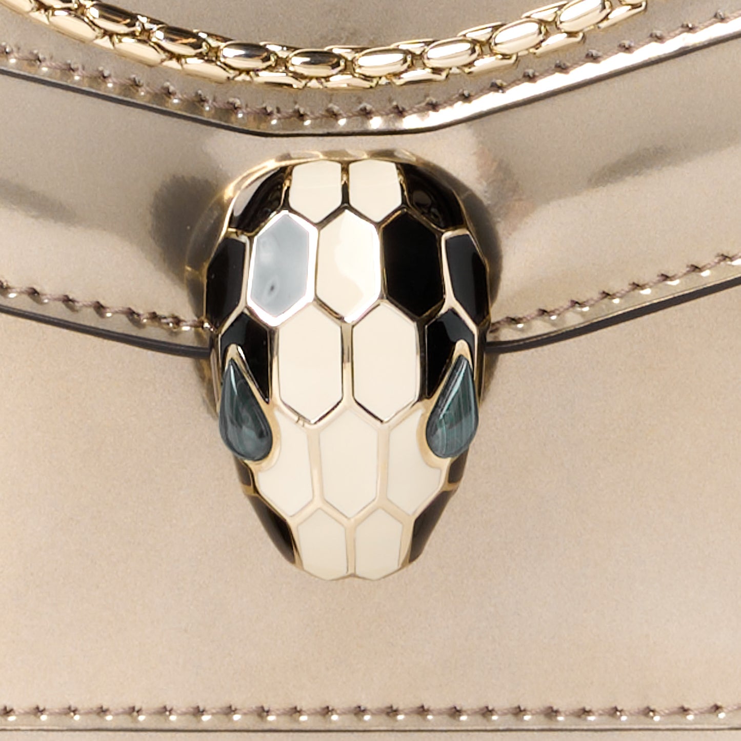 Metallic Calfskin Small Serpenti Forever Snake Strap Crossbody Bag Bronze