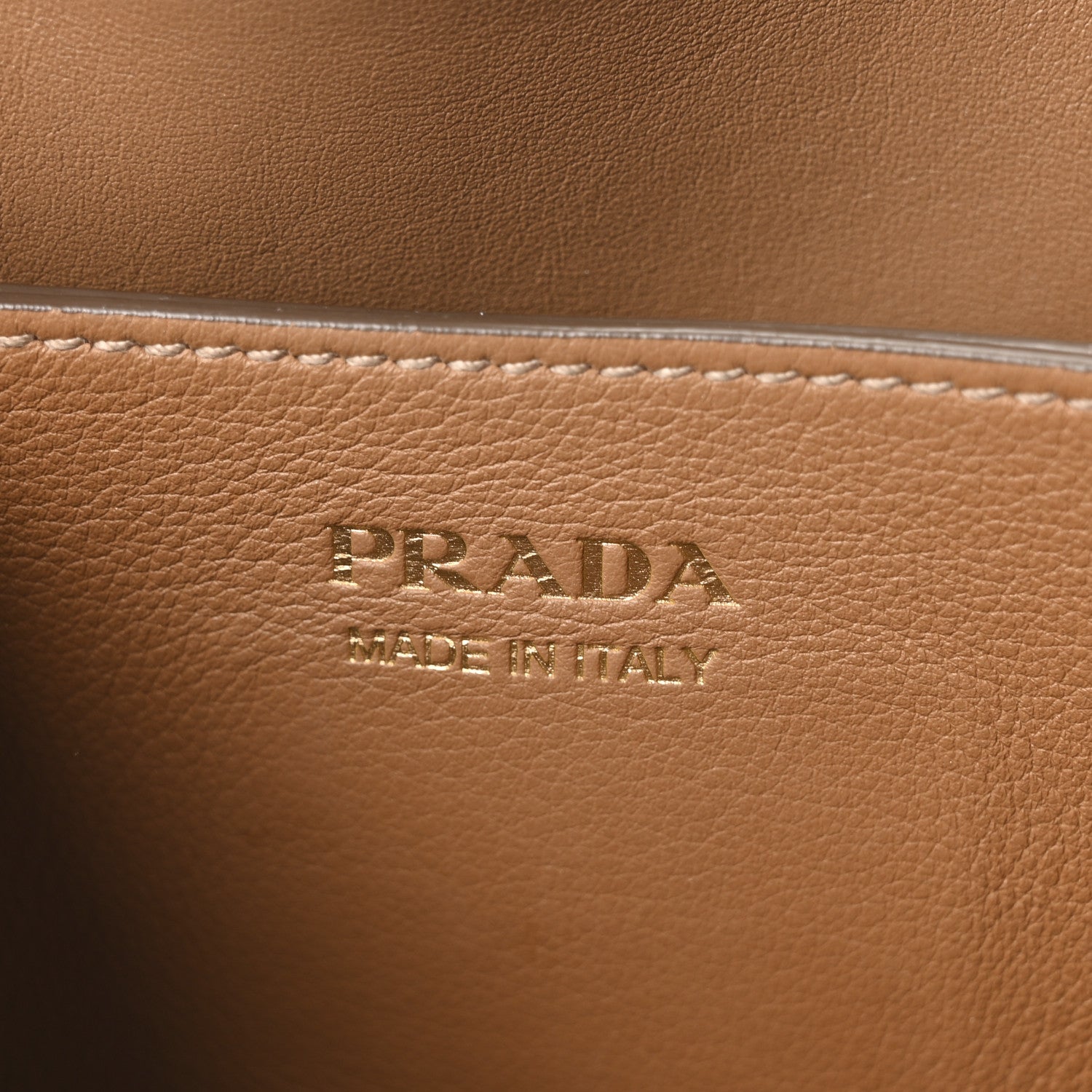 Prada Soft Grained Calfskin Vitello Daino Small Buckle Bag Caramello 6 of 9