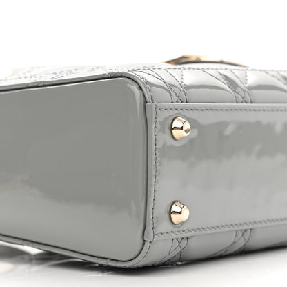 Christian Dior Patent Cannage Mini Lady Dior Grey Stone 8 of 10