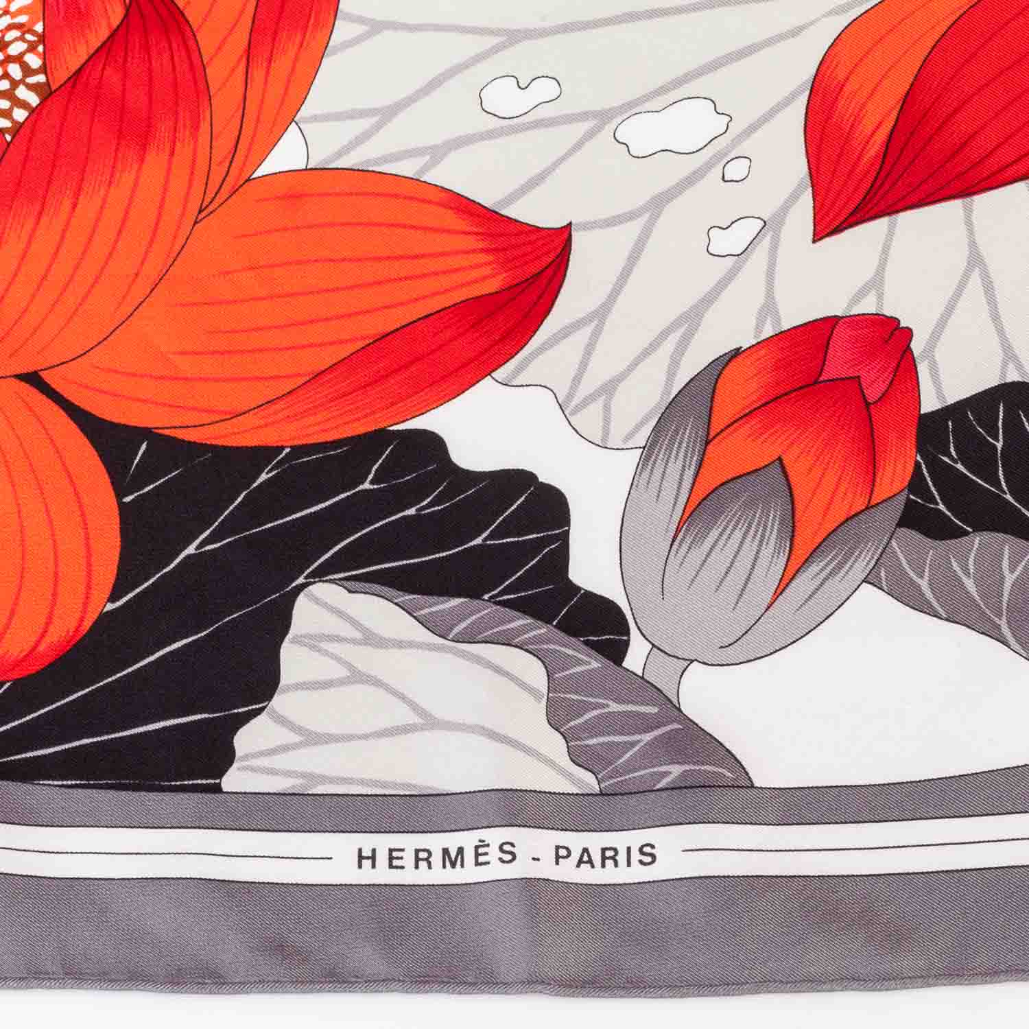 Hermes Silk Fleurs de Lotus Scarf 90 5 of 6