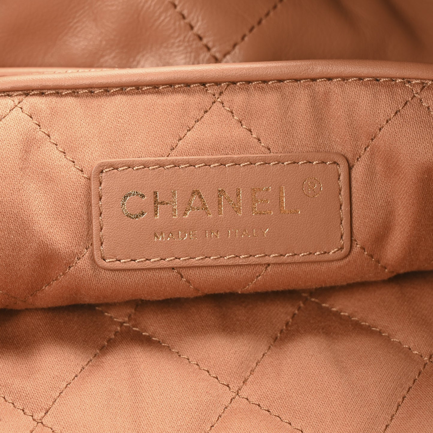 Shiny Calfskin Quilted Chanel 22 Brown