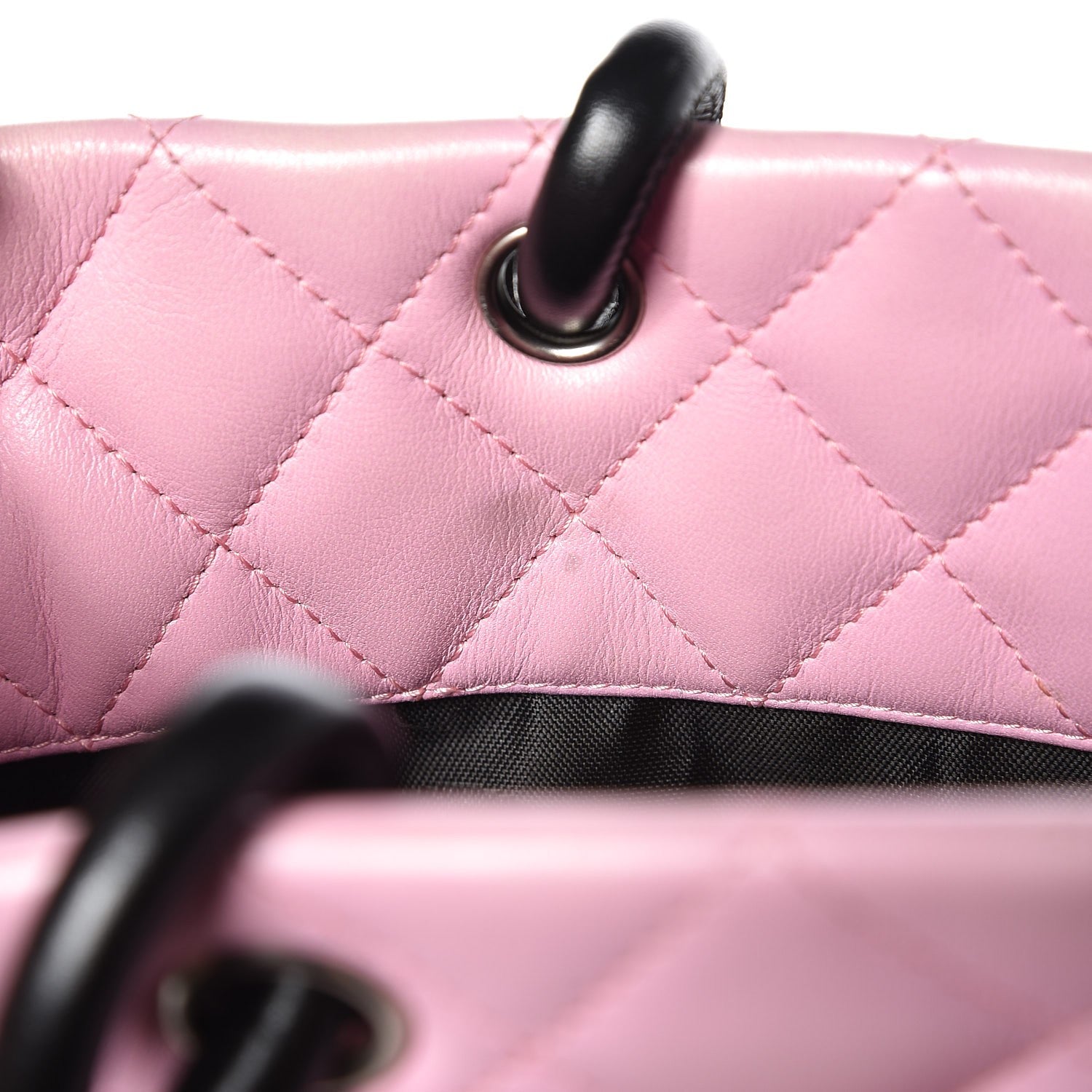 Chanel Calfskin Quilted Medium Cambon Tote Pink Black 11 of 14