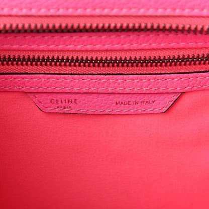 Celine Drummed Calfskin Micro Luggage Fluo Pink 7 of 12