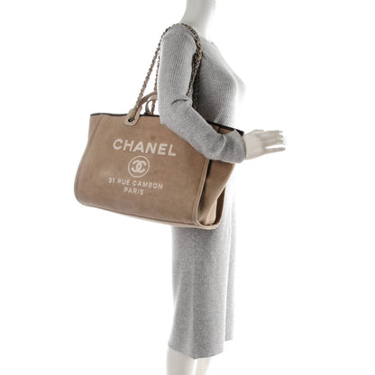 Chanel Canvas Large Deauville Tote Ecru 2 of 8