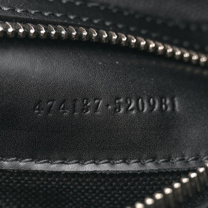 Gucci GG Supreme Monogram Appia Calfskin Web Flat Messenger Bag Black Grey 7 of 10