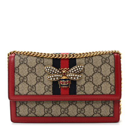 Gucci GG Supreme Monogram Web Queen Margaret Chain Wallet Red 1 of 10