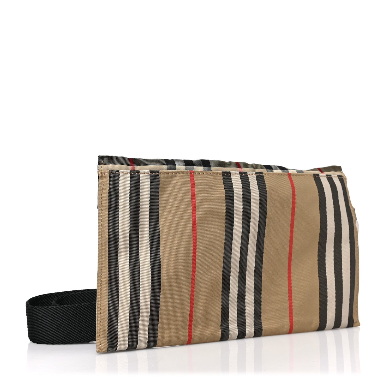 Nylon Vintage Check Print Logo Wristlet Archive Beige