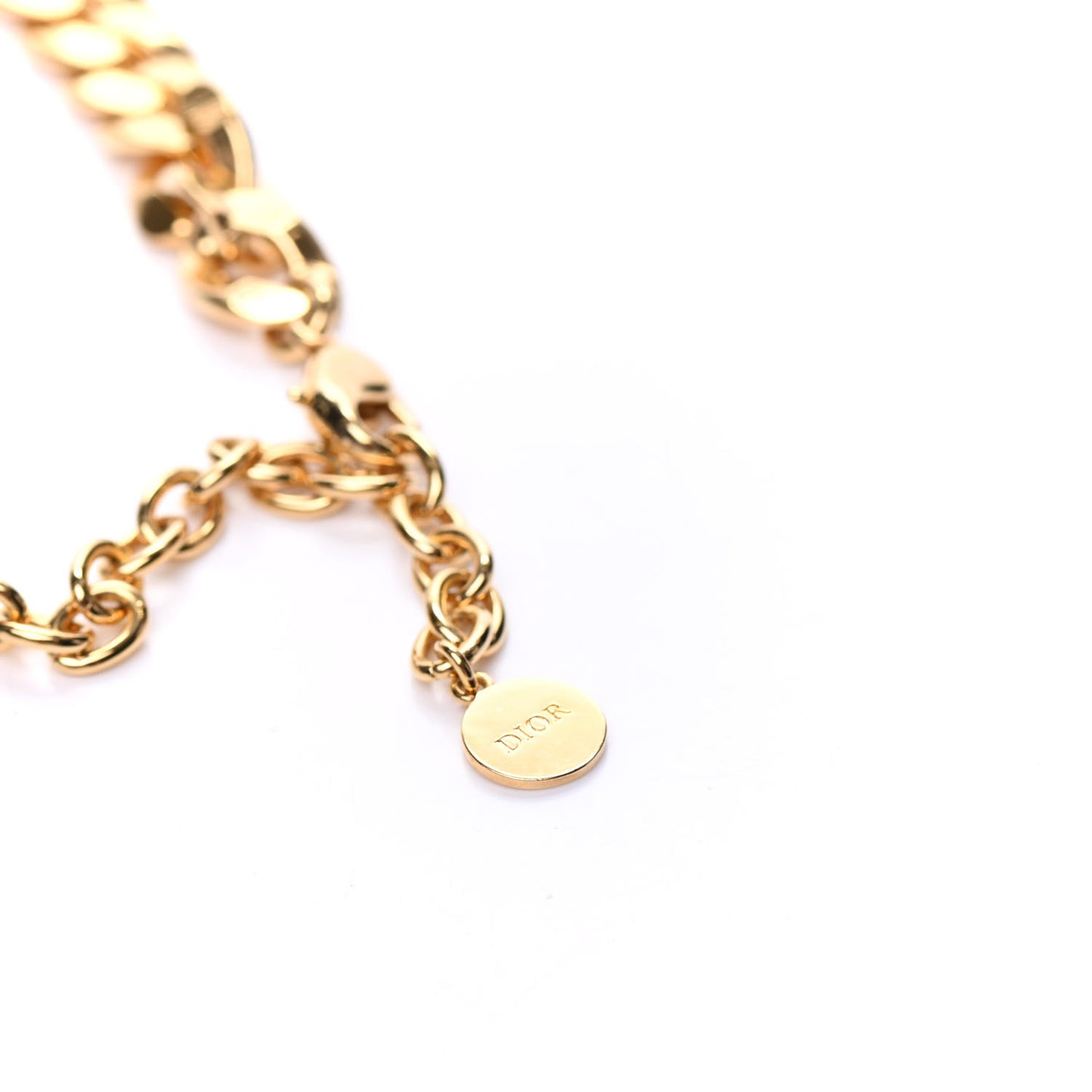 Metal CD Choker Necklace Gold