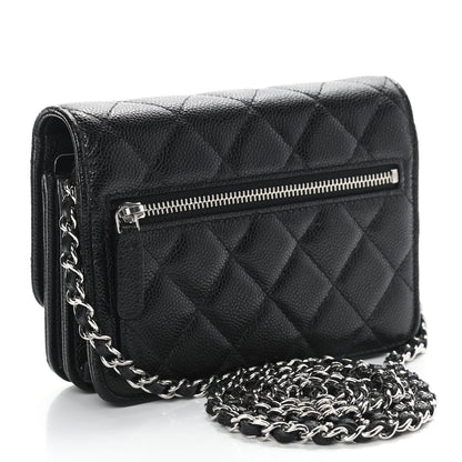 Chanel Caviar Quilted Mini Wallet On Chain WOC Black 2 of 8