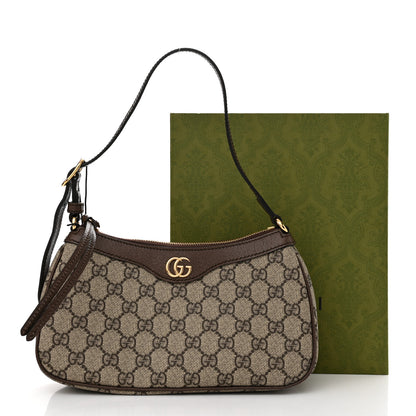Gucci GG Supreme Monogram Textured Dollar Calfskin Small Ophidia Hobo Beige Ebony New Acero 10 of 10