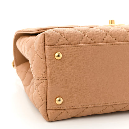 Chanel Caviar Quilted Small Coco Chain Handle Flap Brown 9 of 10