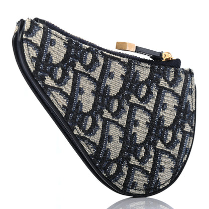 Christian Dior Oblique Saddle Coin Purse Blue 3 of 8