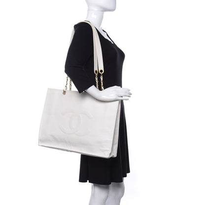Chanel Caviar CC Timeless Tote White 2 of 13