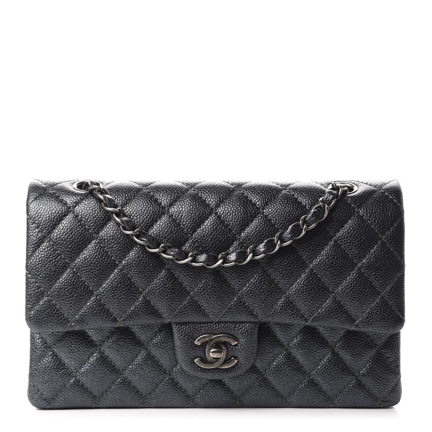 Chanel Iridescent Caviar Quilted Medium Double Flap Black 1 of 13