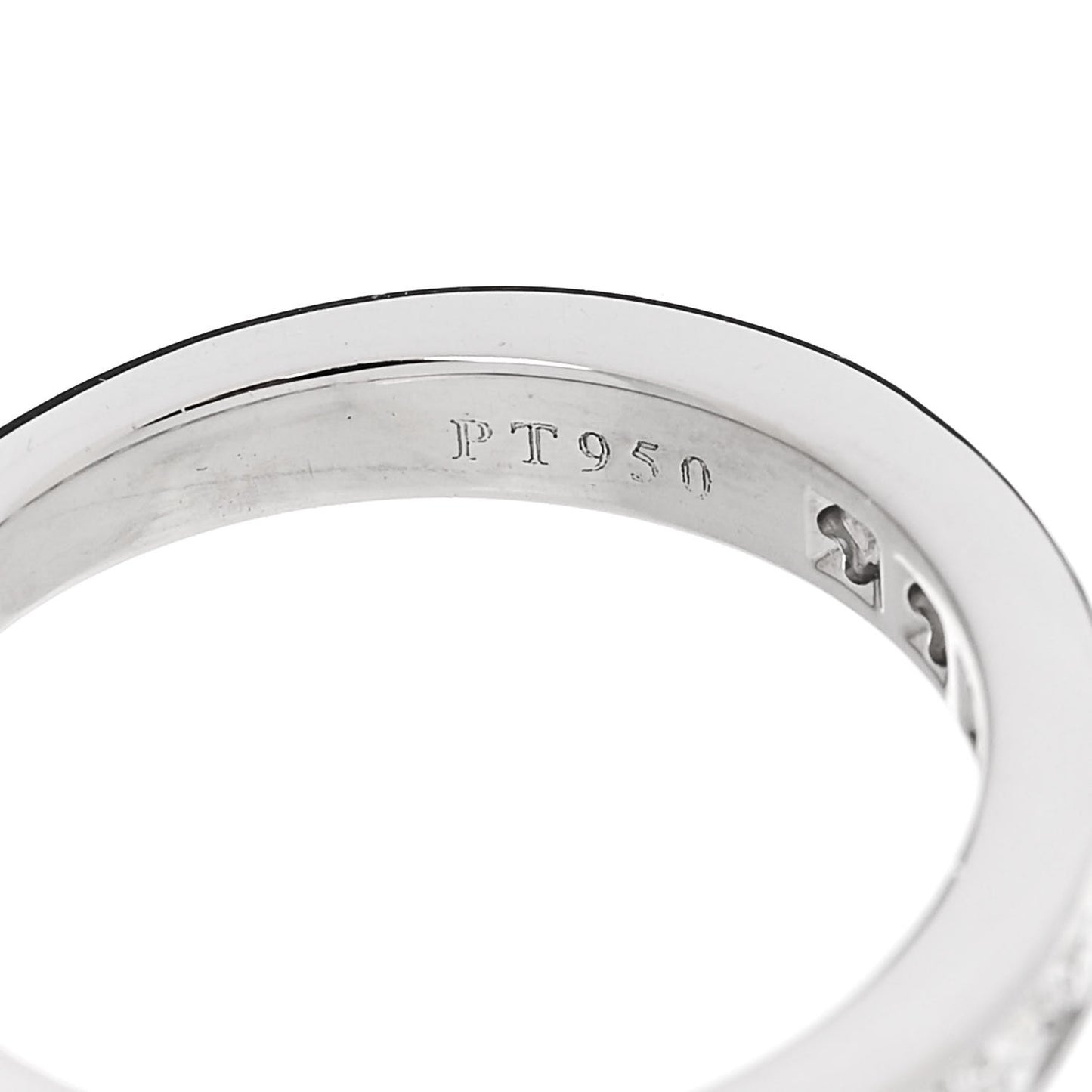 Platinum .27ctw Diamond 3mm Half Circle Wedding Band Ring 46 3.75