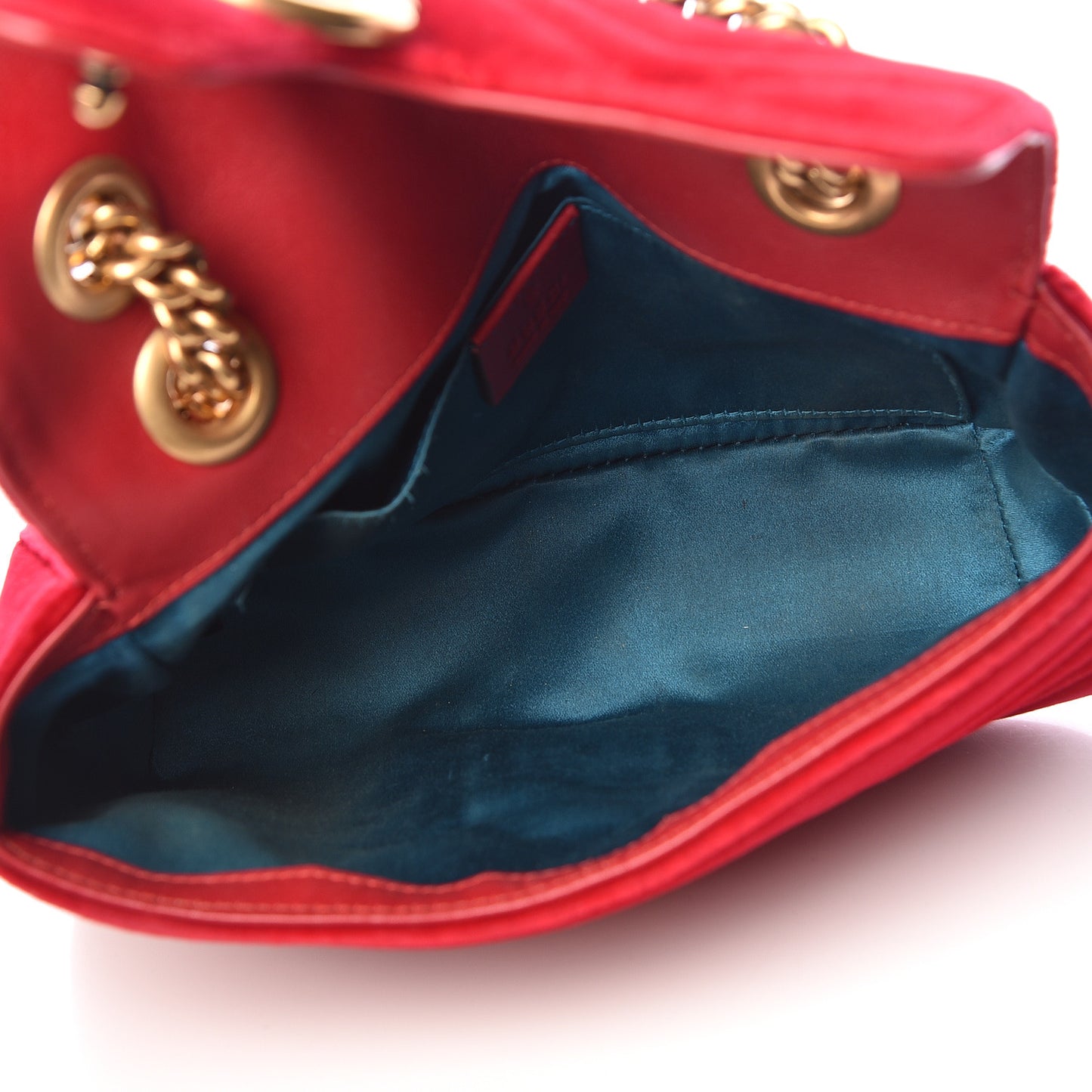 Velvet Matelasse Mini GG Marmont Shoulder Bag Hibiscus Red