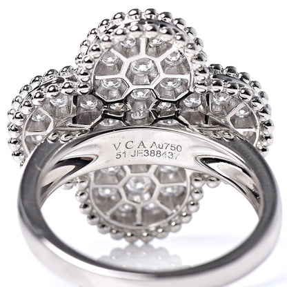 Van Cleef & Arpels 18K White Gold Diamond Magic Alhambra Ring 51 5.75 4 of 4