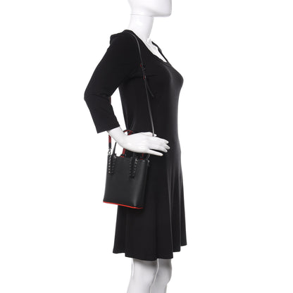 Christian Louboutin Calfskin Spikes Mini North South Cabata Tote Black 2 of 10