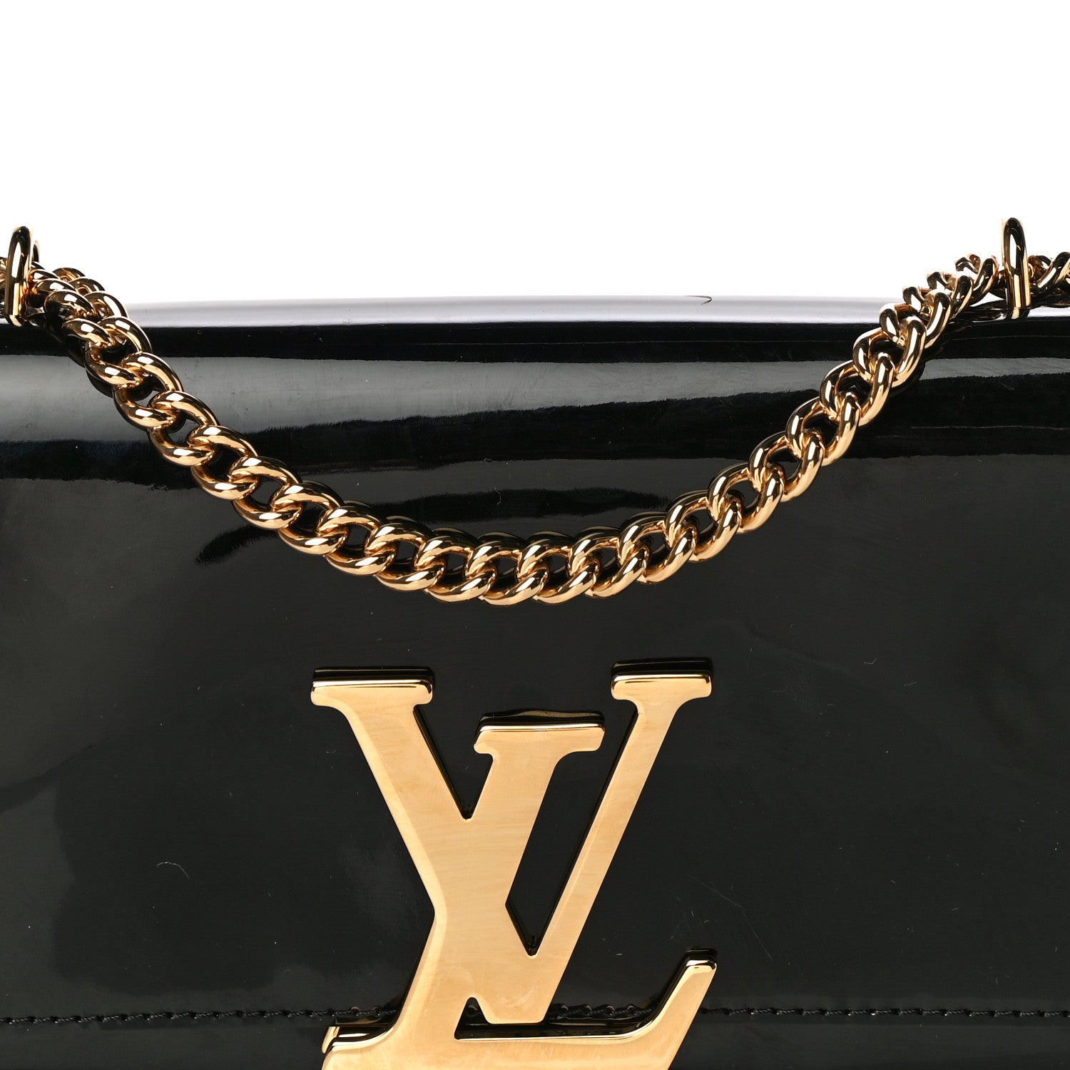 Louis Vuitton Patent Chain Louise MM Black 9 of 12