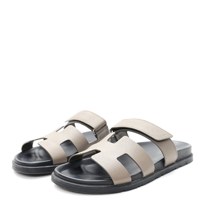 Hermes Epsom Womens Chypre Sandals 40 Etoupe 4 of 9