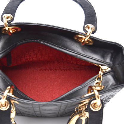 Christian Dior Lambskin Cannage Medium Lady Dior Black 5 of 18