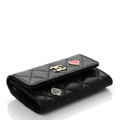 Chanel Caviar Quilted Enamel Coco Casino Flap Card Holder Wallet Black 4 of 9