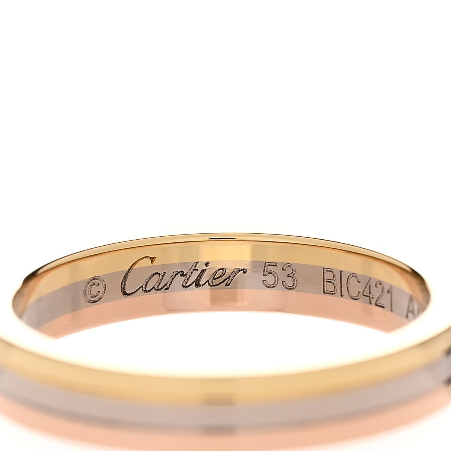Cartier 18K Pink White Yellow Gold 3.5mm Vendome Louis Cartier Wedding Band Ring 53 6.5 4 of 6