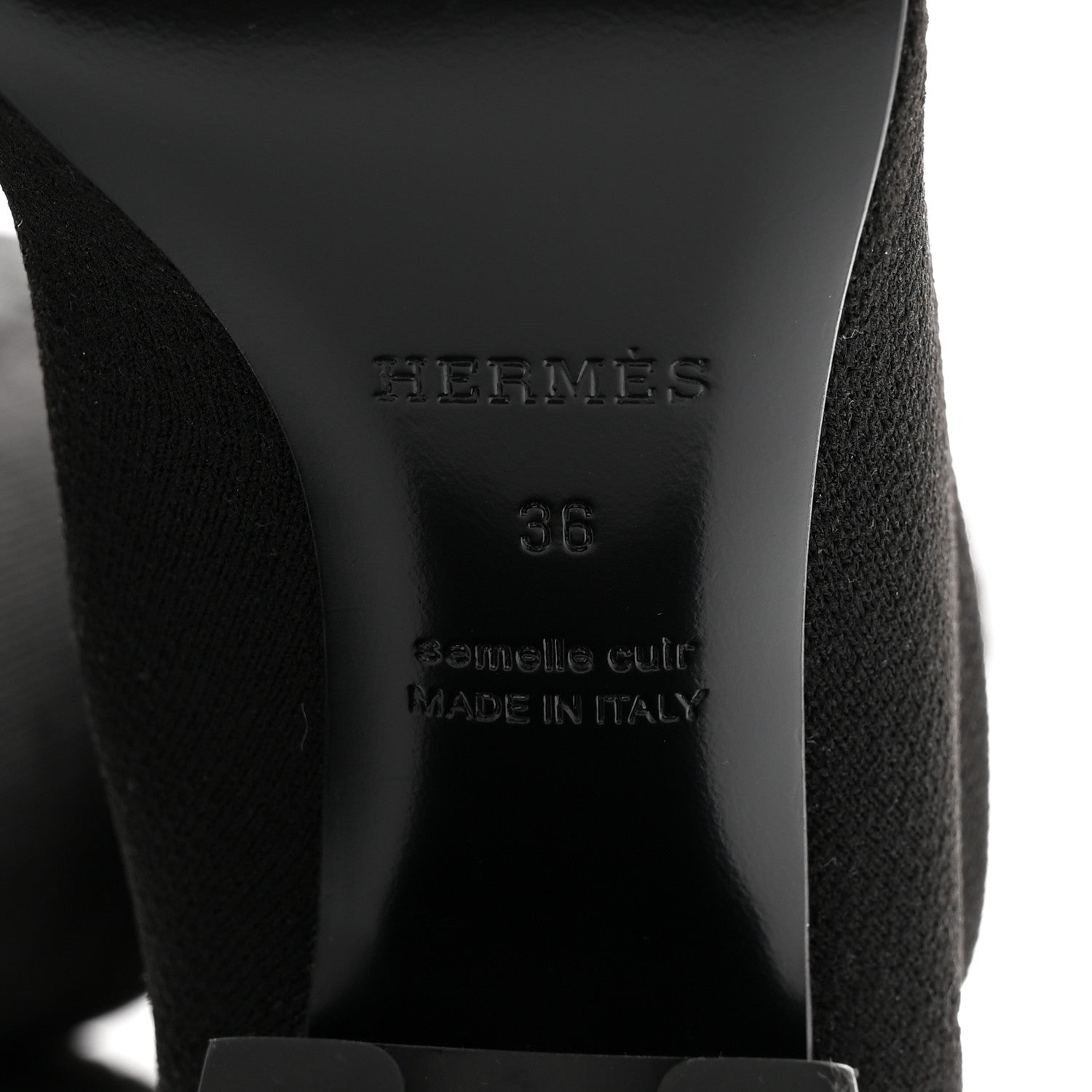 Hermes Knit Calfskin Fontaine 60 Boots 36 Black 6 of 14