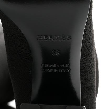 Hermes Knit Calfskin Fontaine 60 Boots 36 Black 6 of 14