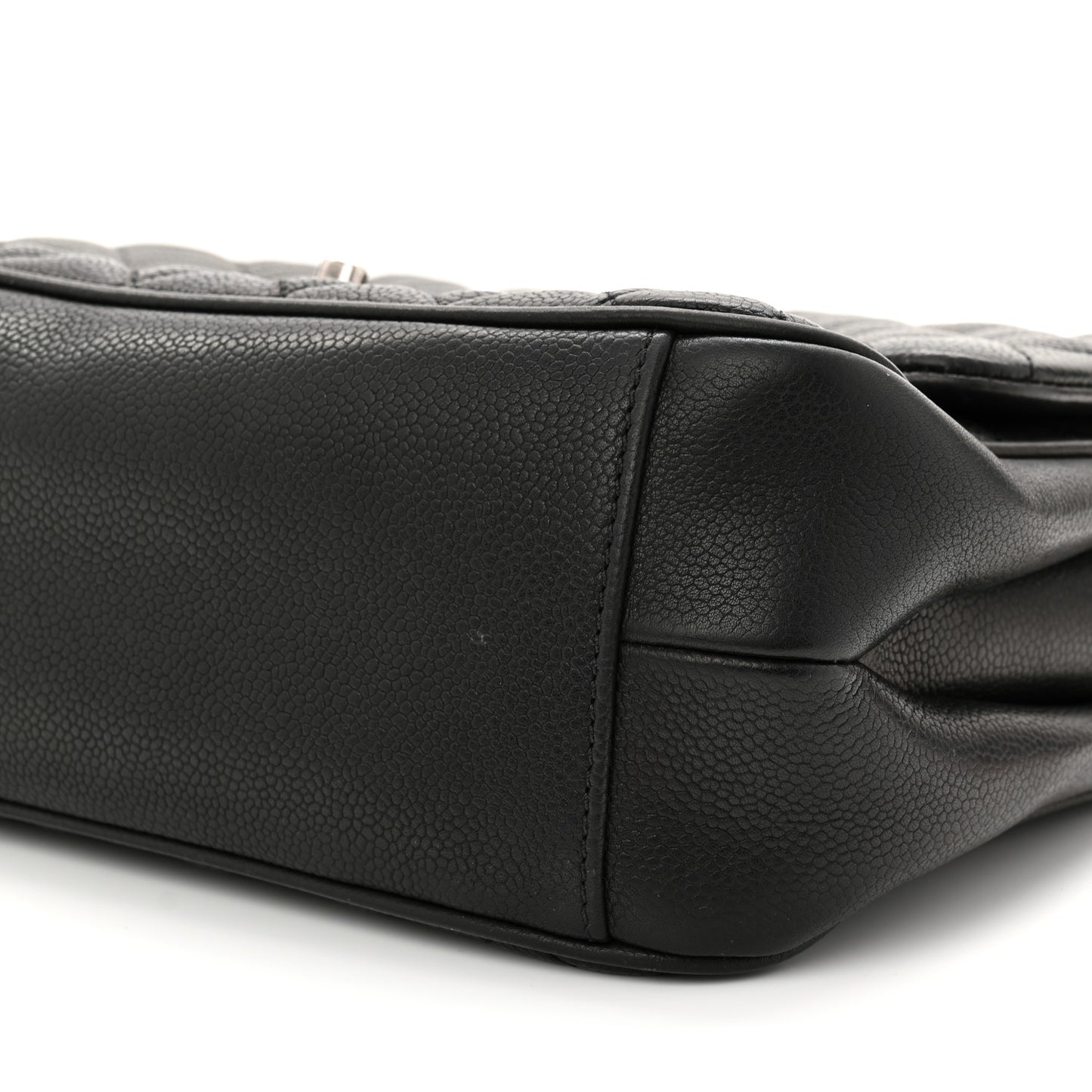 Caviar Quilted Medium Rock In Rome Single Flap Black