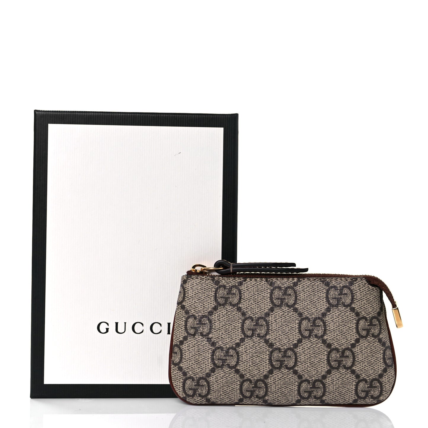 GG Supreme Monogram Key Case Brown