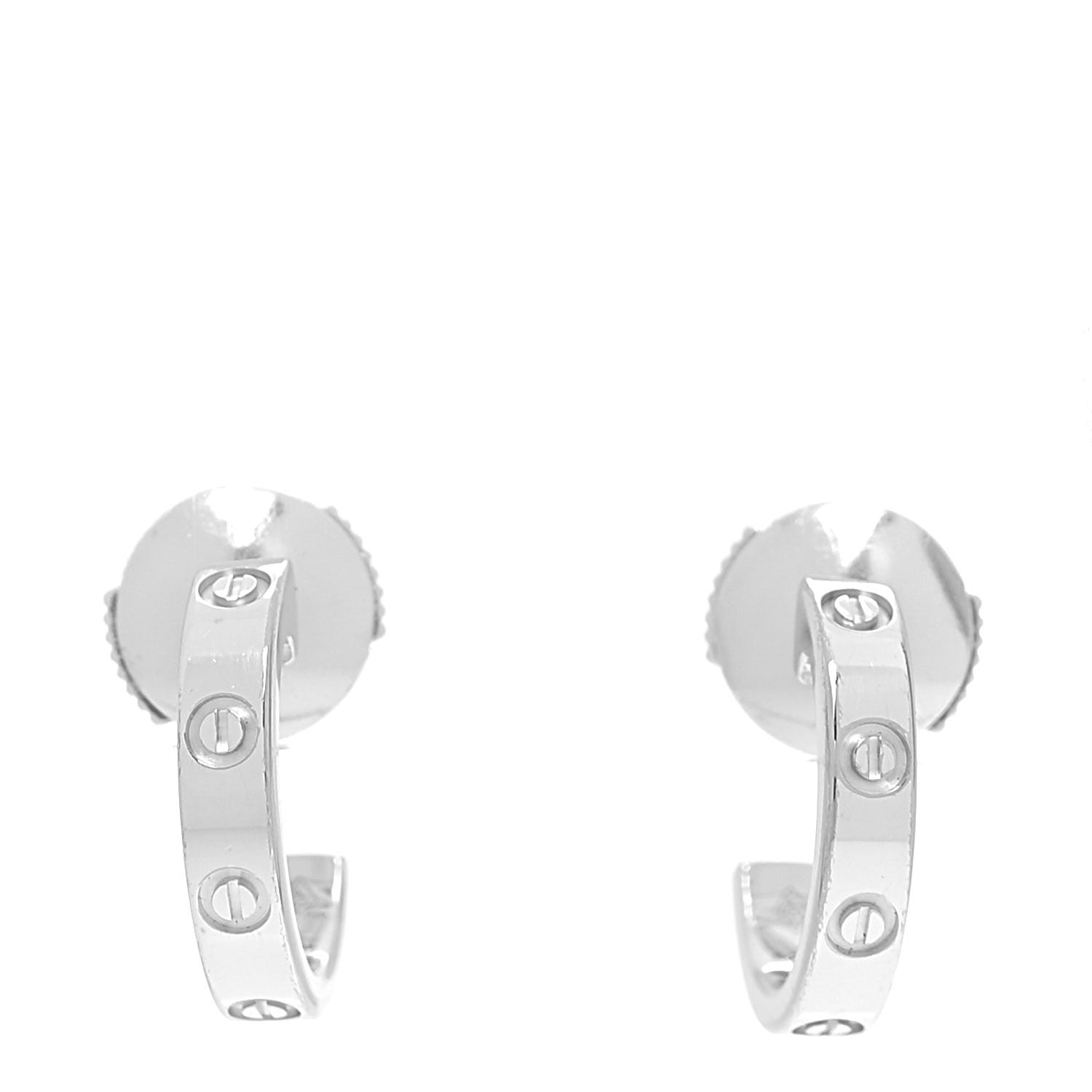 Cartier 18K White Gold Small LOVE Hoop Earrings 1 of 7