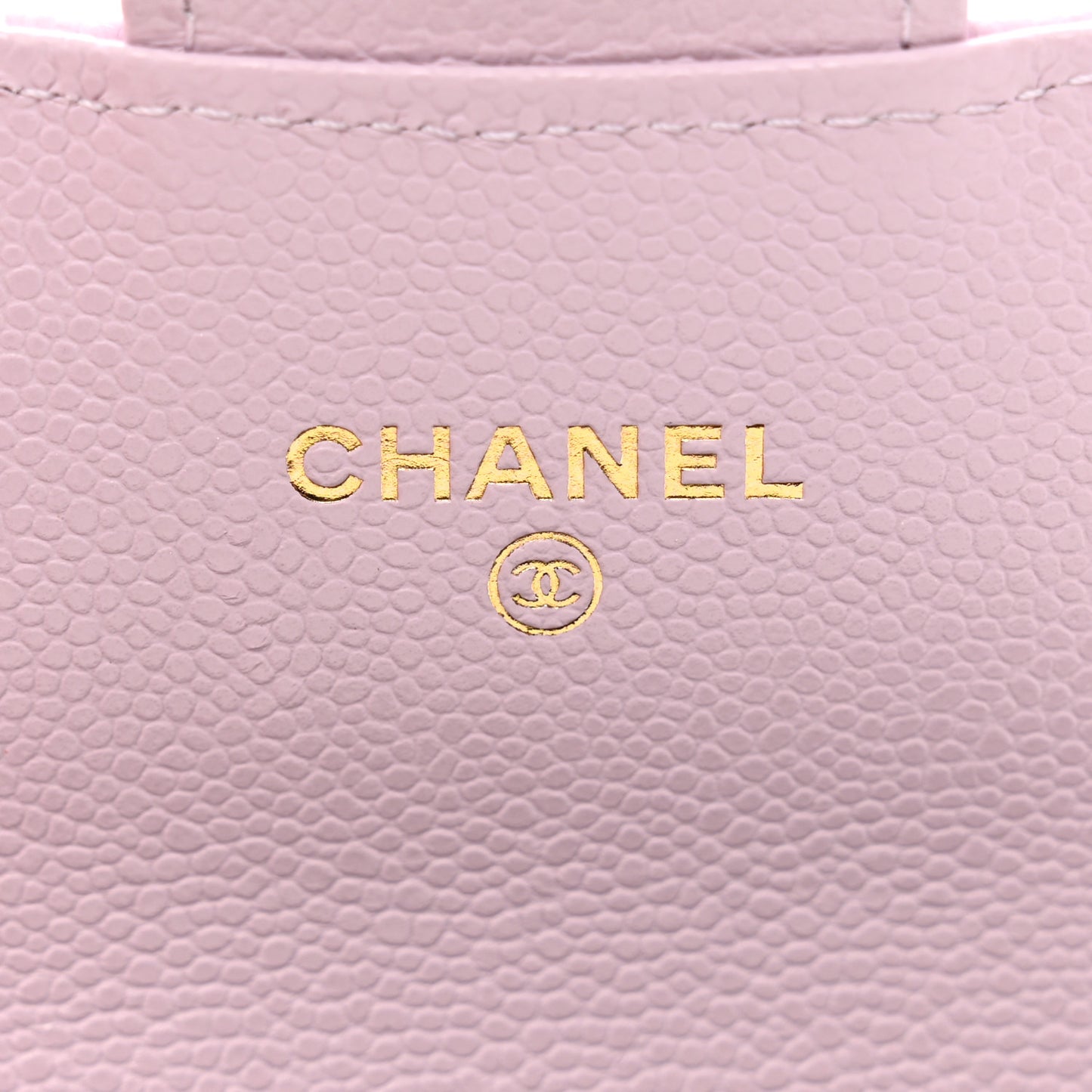 Caviar Quilted Flap Card Holder Wallet Light Purple