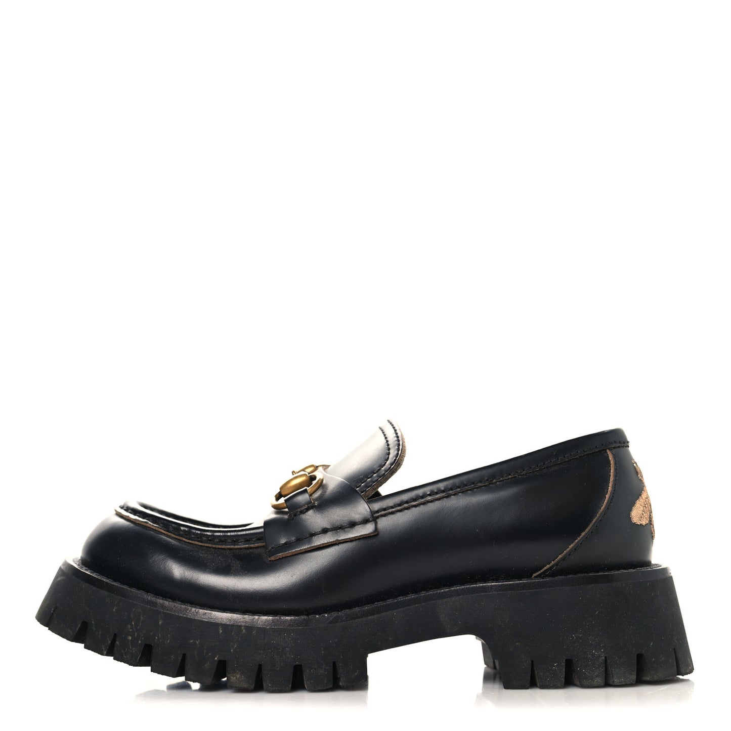 Cordovan Lux Womens Harald Horsebit 25mm Platform Loafers 35 Black
