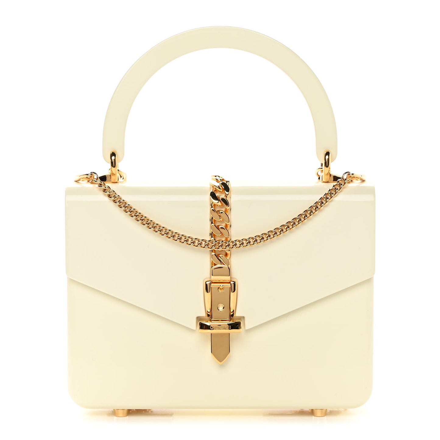 Plexiglass Mini Sylvie 1969 Top Handle Bag Ivory
